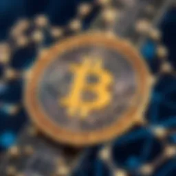 An intricate visualization of Bitcoin's blockchain technology