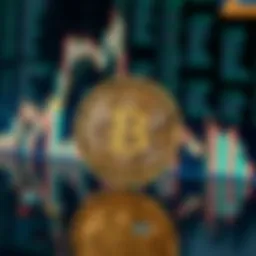 An intricately designed Bitcoin symbol with a digital background