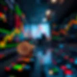 A conceptual representation of Bitcoin trading on a digital exchange