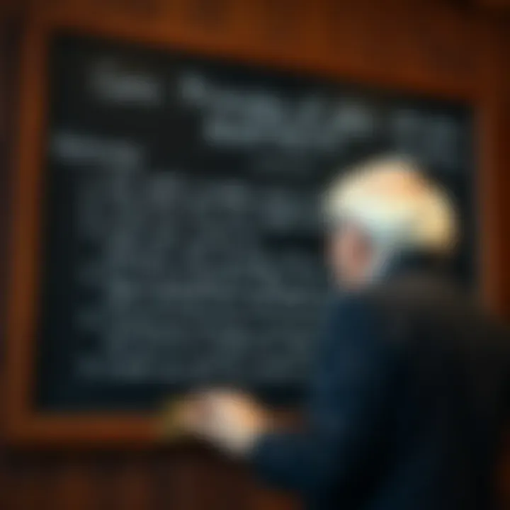 Buffett's principles illustrated on a chalkboard