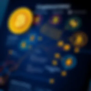 Educational Cryptocurrency Concepts An educational graphic illustrating cryptocurrency concepts