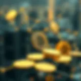 Conceptual representation of cryptocurrency and blockchain technology intertwined