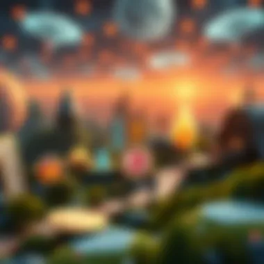 Innovations in Cryptocurrency Ecosystem Digital landscape showcasing cryptocurrency innovations
