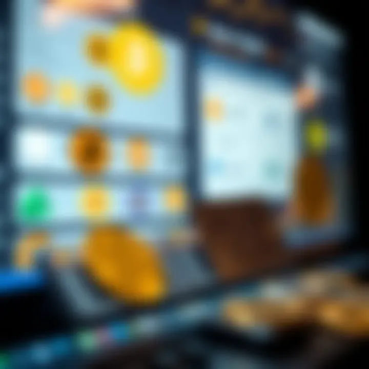 Diverse Types of Cryptocurrency Vouchers Various types of cryptocurrency vouchers displayed on a digital interface