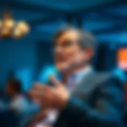 Ripple CEO speaking at a blockchain conference