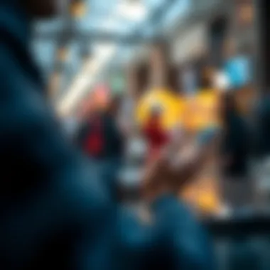 User Interaction with Digital Wallet An illustration of a user interacting with a digital wallet