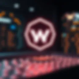 WEMIX logo and blockchain concept