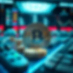 Conceptual representation of cryptocurrency exchange
